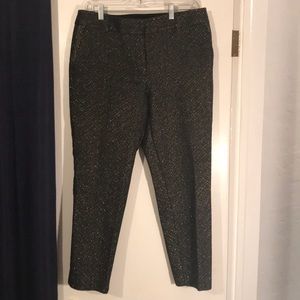 LOFT Marisa fit black and gold shimmer pant